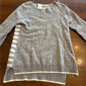 Max Studio Heather Gray Striped Sweater